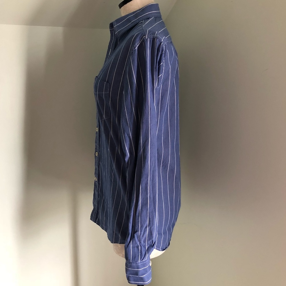 American Eagle Vintage Fit Stripe Collared Top - Picture 2 of 5